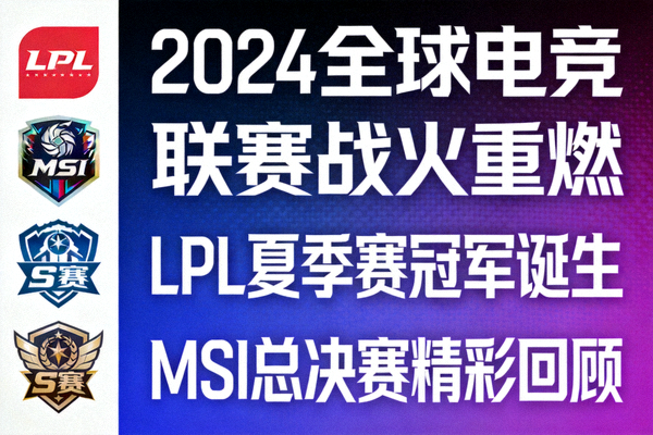 电竞新闻专题报道配图，显示多个赛事Logo和新闻标题